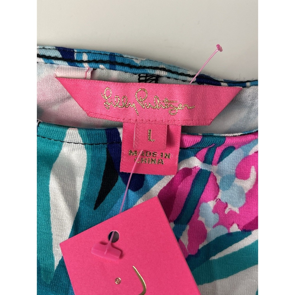 Lilly Pulitzer Ophelia Swing Dress Large Maldives Hype It Up NWT Green Blue - Picture 8 of 11